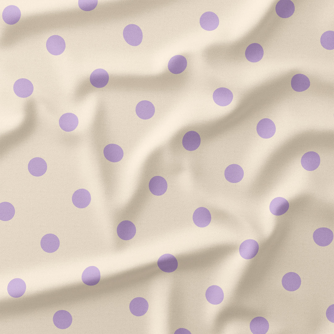 Polka Dot Lilac and Cream fabric