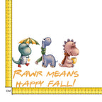 Halloween Dinos Iron on Fabric Heat Transfer DTF-248