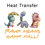 Halloween Dinos Iron on Fabric Heat Transfer DTF-248