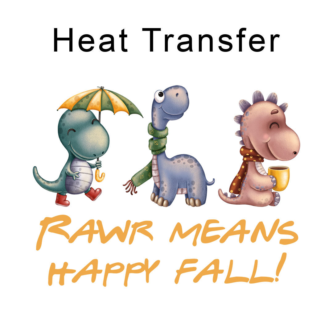 Halloween Dinos Iron on Fabric Heat Transfer DTF-248