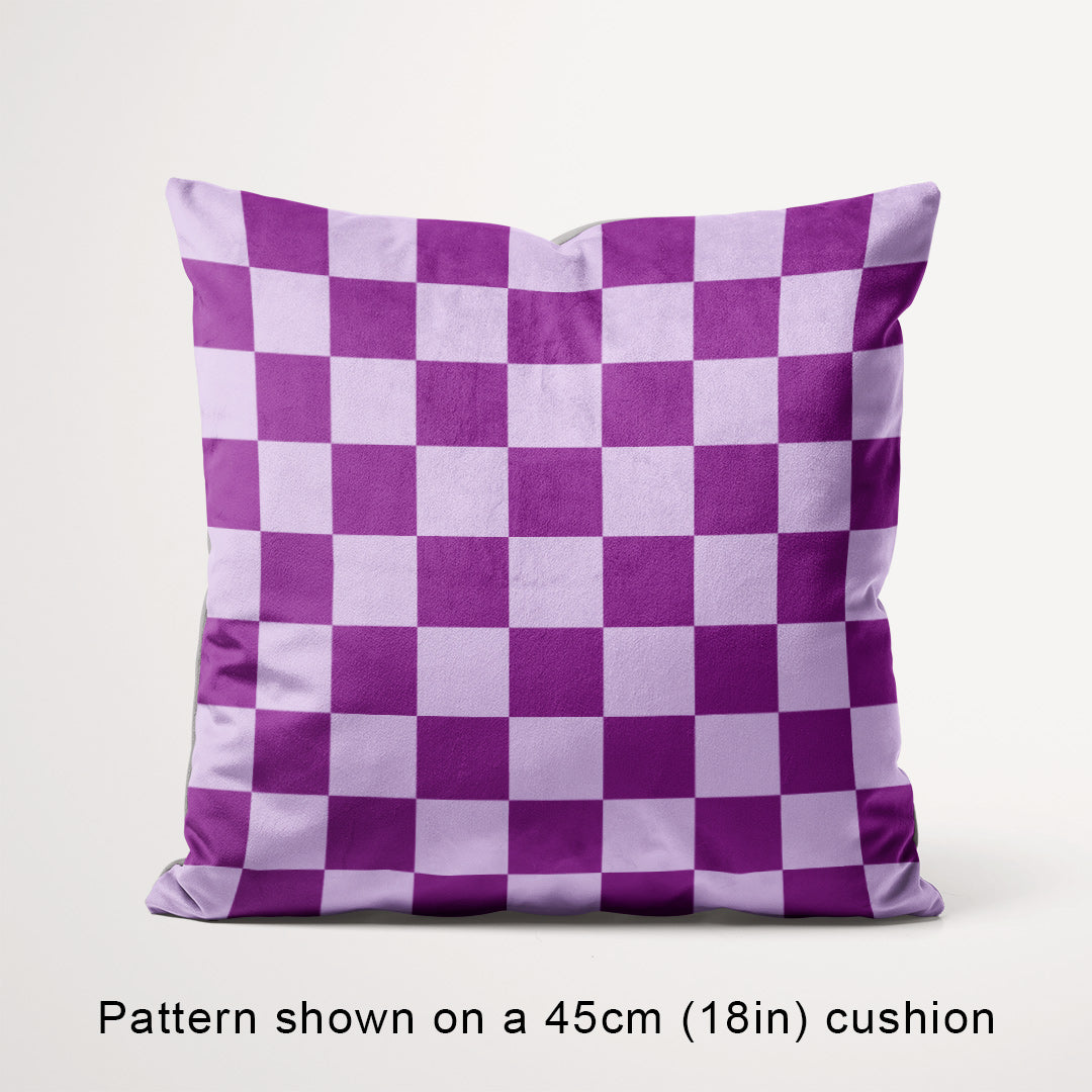 Check Lilac and Purple fabric, 45cm view