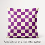 Check Purple and Cream fabric, 45cm view
