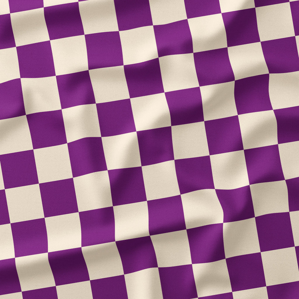 Check Purple and Cream fabric