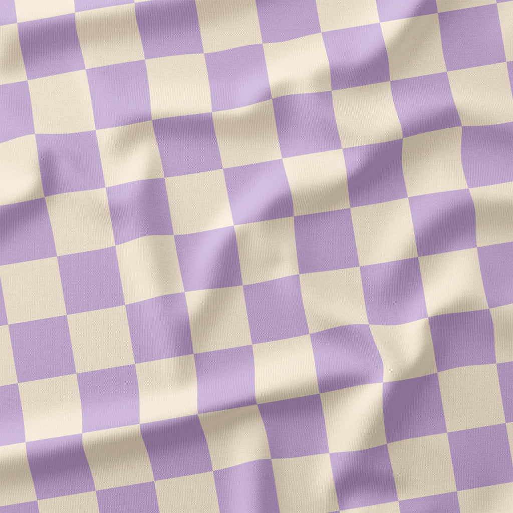 Check Lilac and Cream fabric