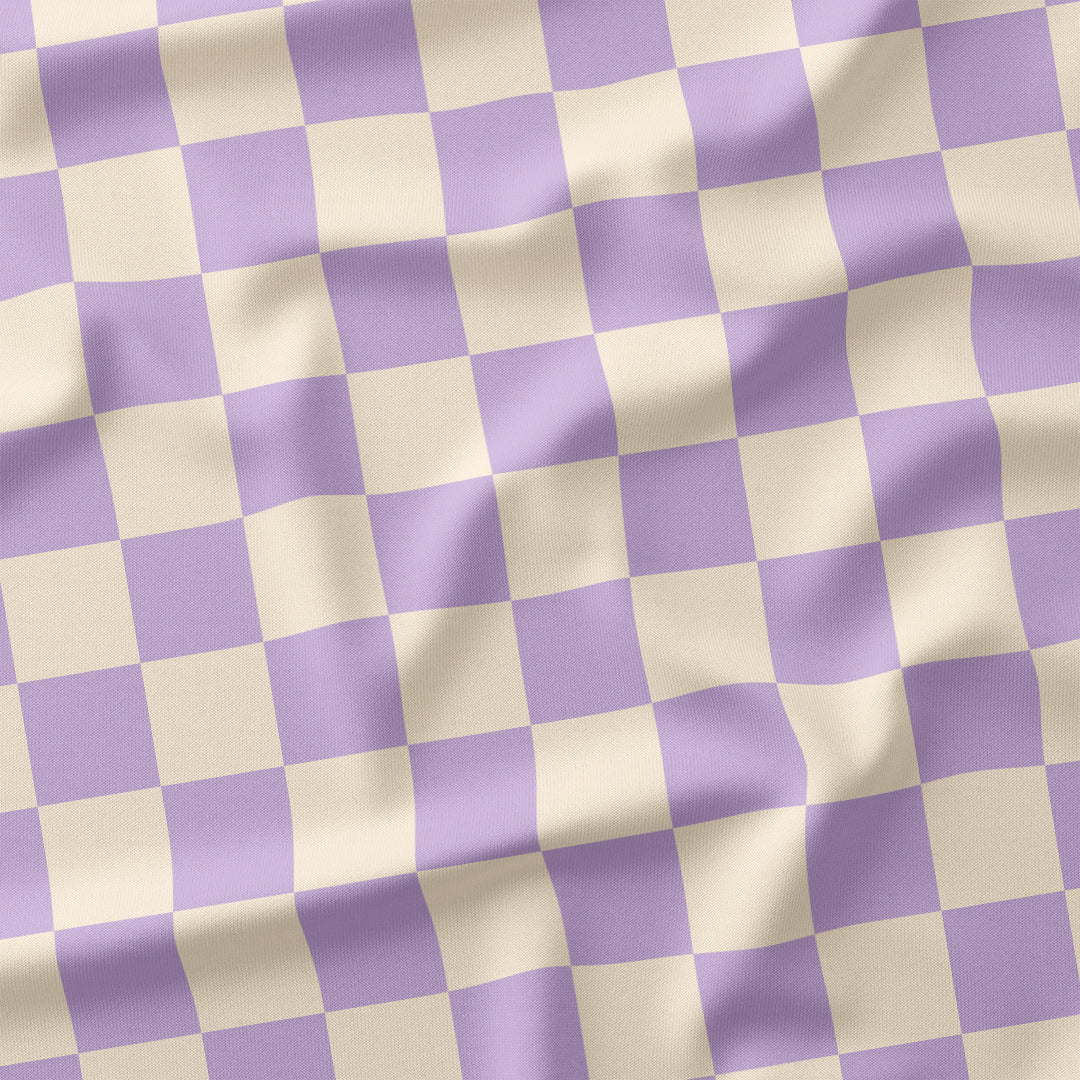 Check Lilac and Cream fabric