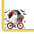 Ghost On Bike Iron on Fabric Heat Transfer DTF-249