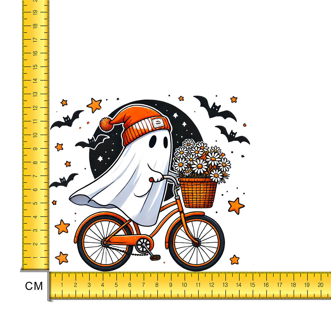 Ghost On Bike Iron on Fabric Heat Transfer DTF-249