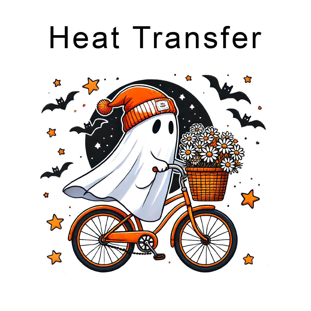 Ghost On Bike Iron on Fabric Heat Transfer DTF-249