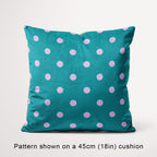 Polka Dot Lilac and Teal fabric, 45cm view