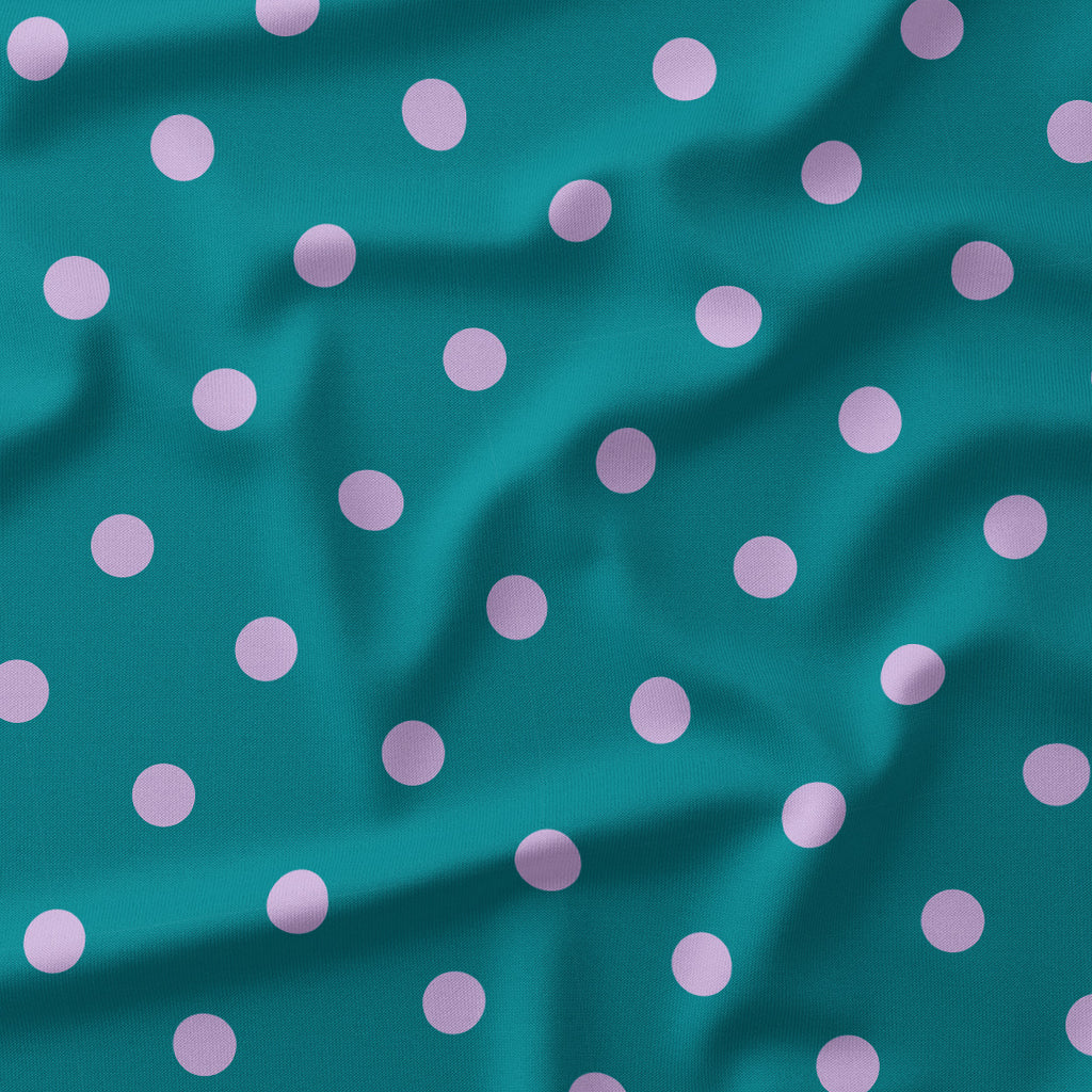 Polka Dot Lilac and Teal fabric