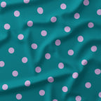 Polka Dot Lilac and Teal fabric