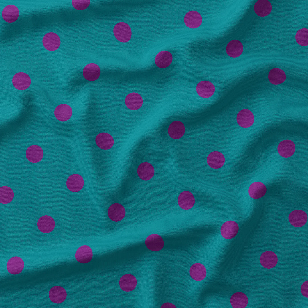 Polka Dot Purple and Teal fabric