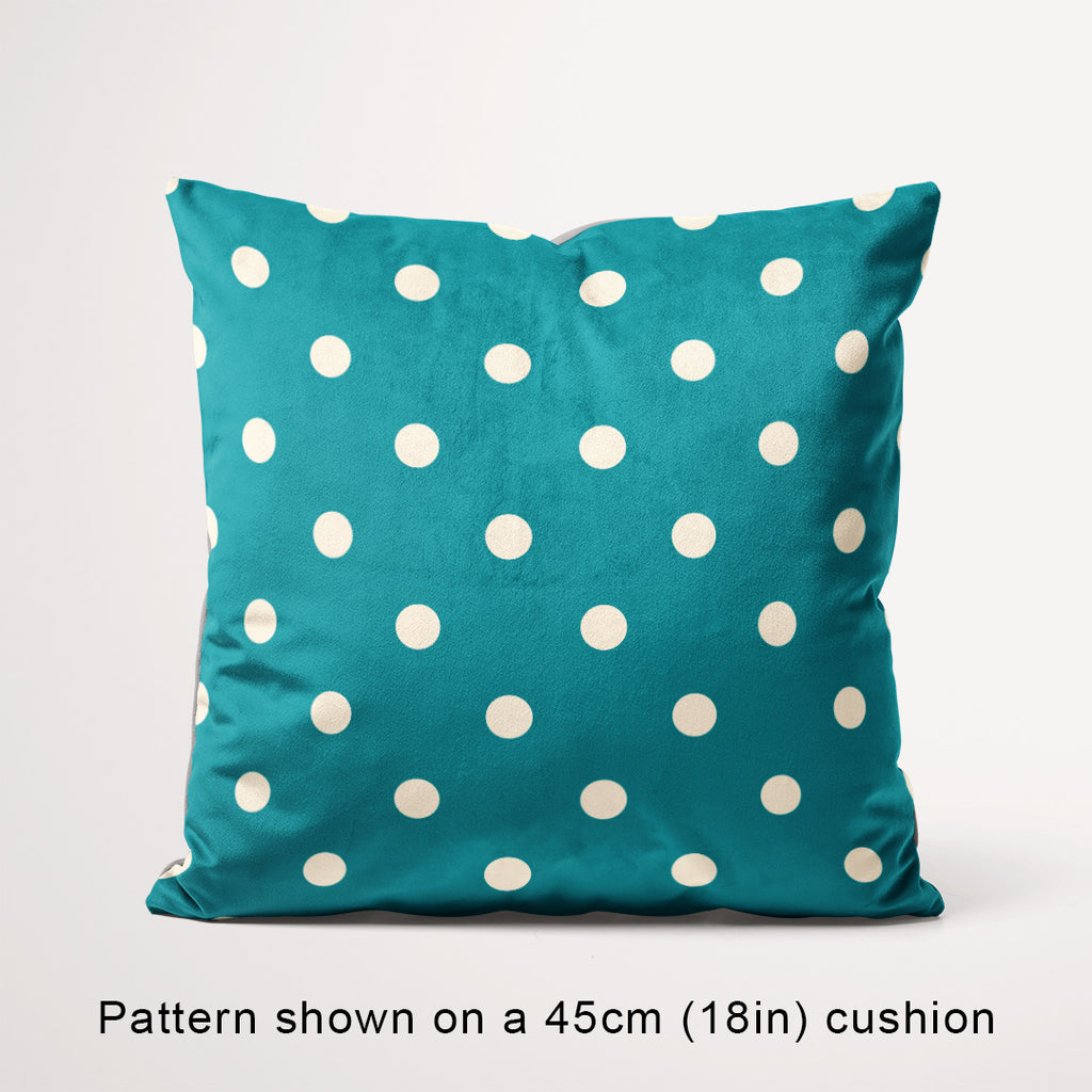 Polka Dot Cream and Teal fabric, 45cm view