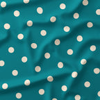 Polka Dot Cream and Teal fabric