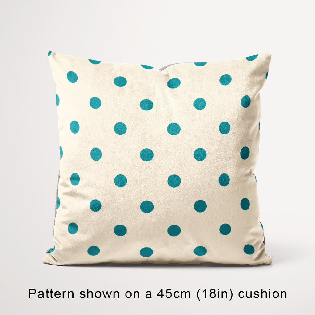 Polka Dot Dark Teal and Cream fabric, 45cm view