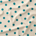 Polka Dot Dark Teal and Cream fabric