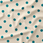 Polka Dot Dark Teal and Cream fabric