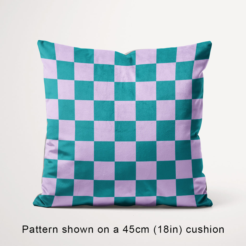 Check Lilac and Teal fabric, 45cm view