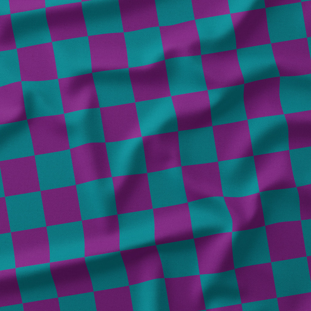 Check Purple and Teal fabric