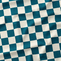 Check Teal and Cream fabric