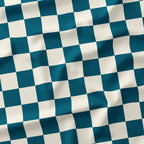 Check Teal and Cream fabric