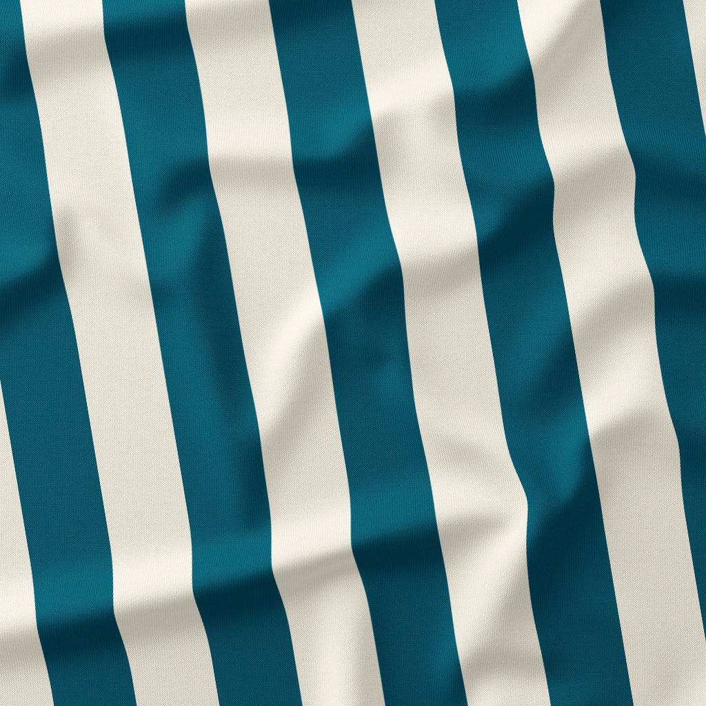 Stripe Teal and Cream fabric