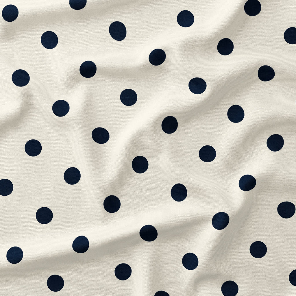 Polka Dot Navy and Cream fabric