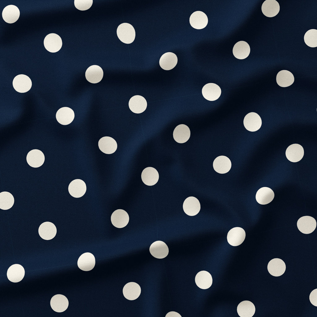 Polka Dot Cream and Navy fabric