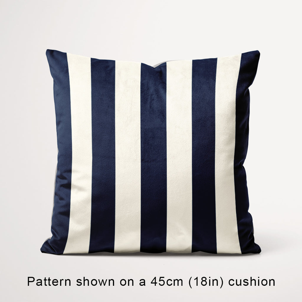 Stripe Navy and Cream fabric, 45cm view