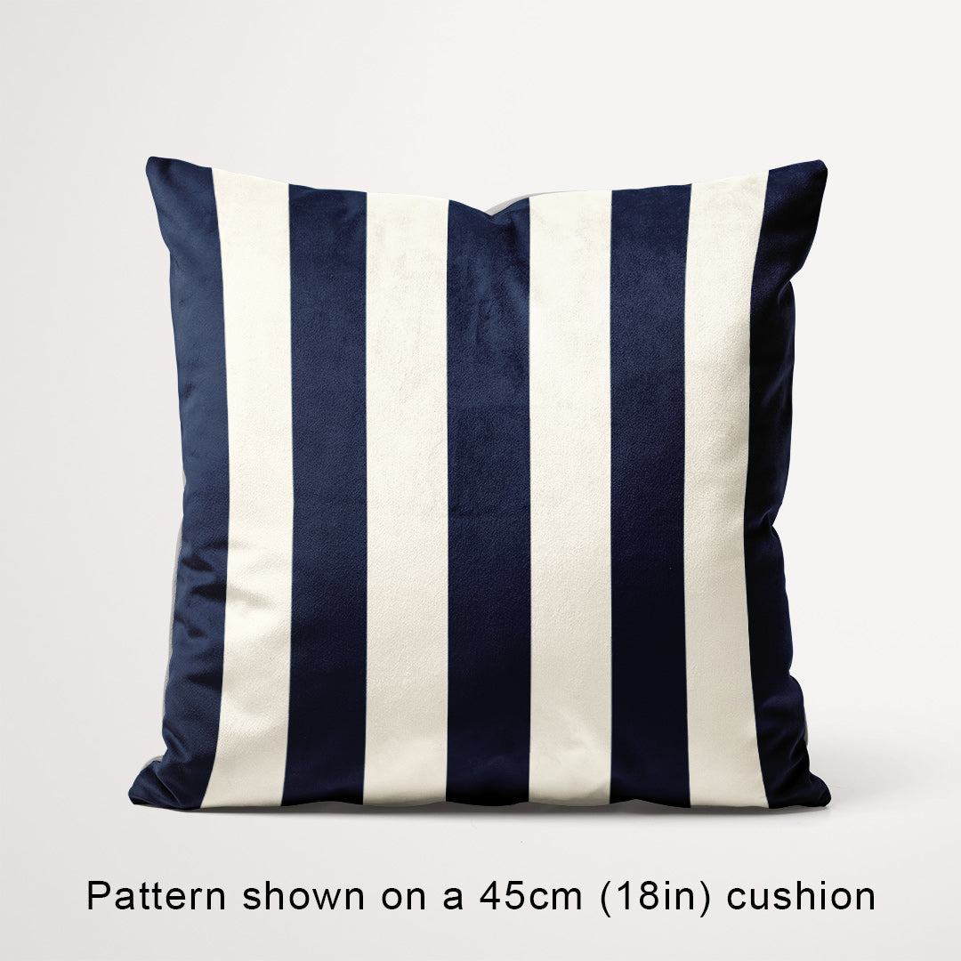 Stripe Navy and Cream fabric, 45cm view