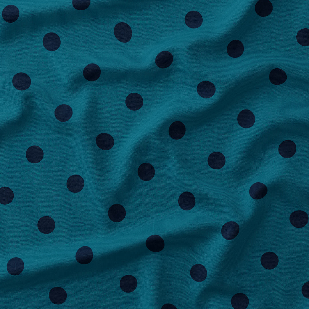 Polka Dot Navy and Dark Teal fabric