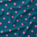 Polka Dot Pink and Dark Teal fabric