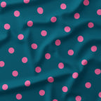 Polka Dot Pink and Dark Teal fabric