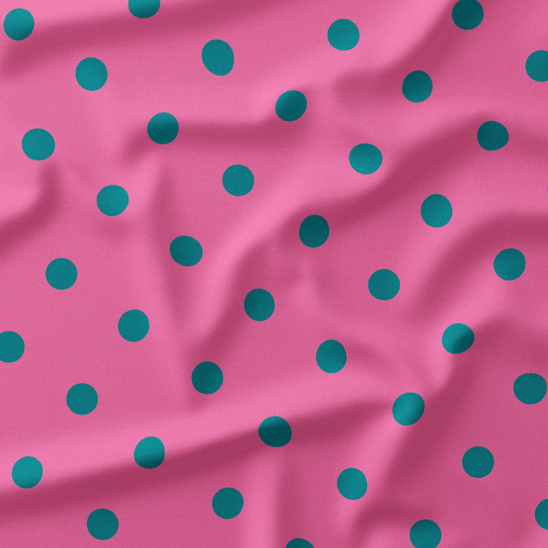 Polka Dot Teal and Pink fabric