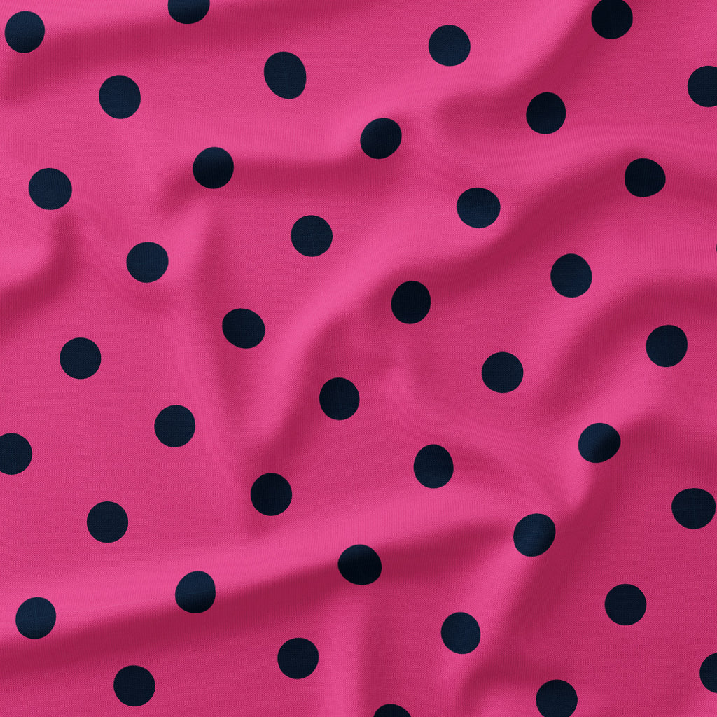 Polka Dot Navy and Pink fabric