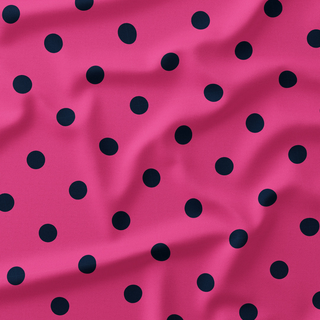 Polka Dot Navy and Pink fabric