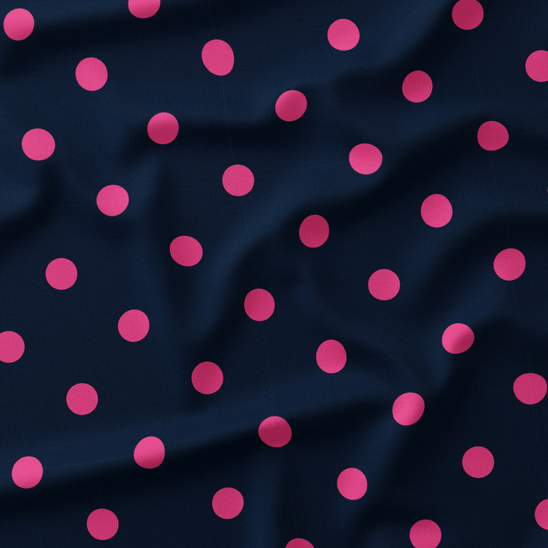 Polka Dot Pink and Navy fabric