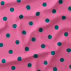 Polka Dot Dark Teal and Pink fabric