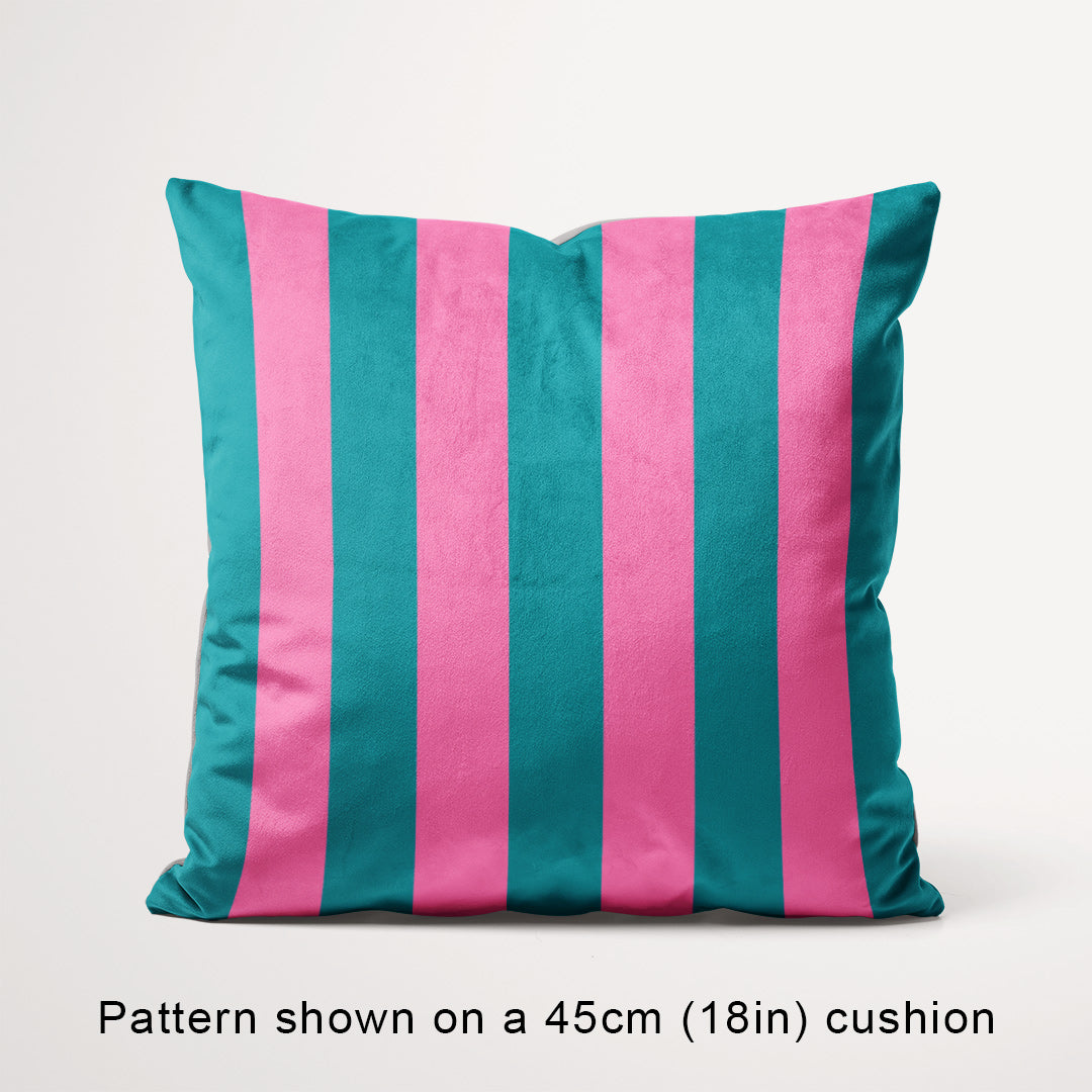 Stripe Pink and Teal fabric, 45cm view