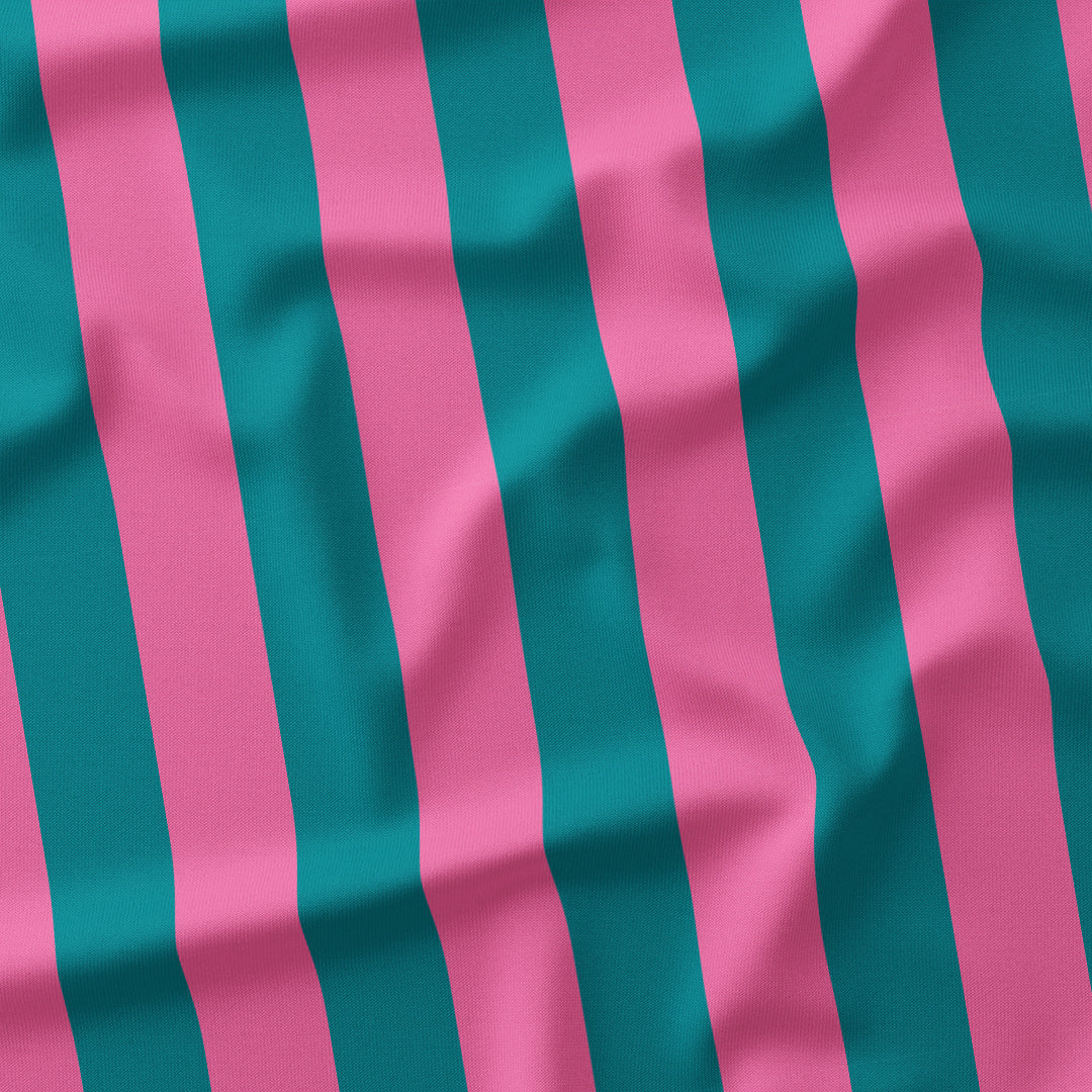 Stripe Pink and Teal fabric