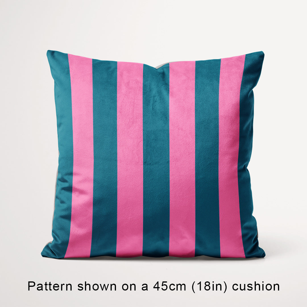 Stripe Pink and Dark Teal fabric, 45cm view