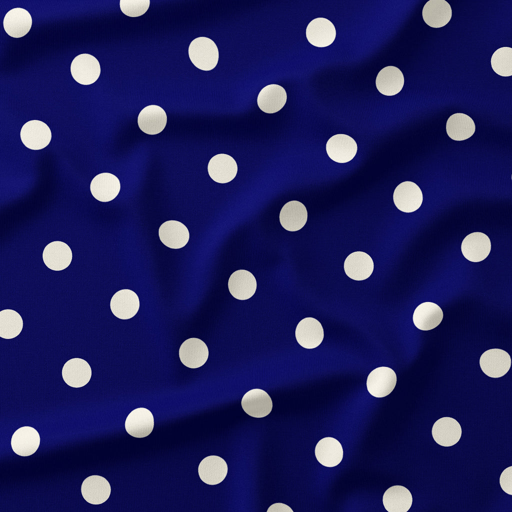 Polka Dot Cream and Dark Blue fabric