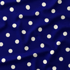 Polka Dot Cream and Dark Blue fabric