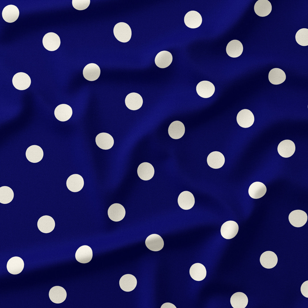 Polka Dot Cream and Dark Blue fabric