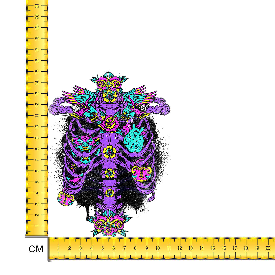 Ink Skeleton Iron on Fabric Heat Transfer DTF-252