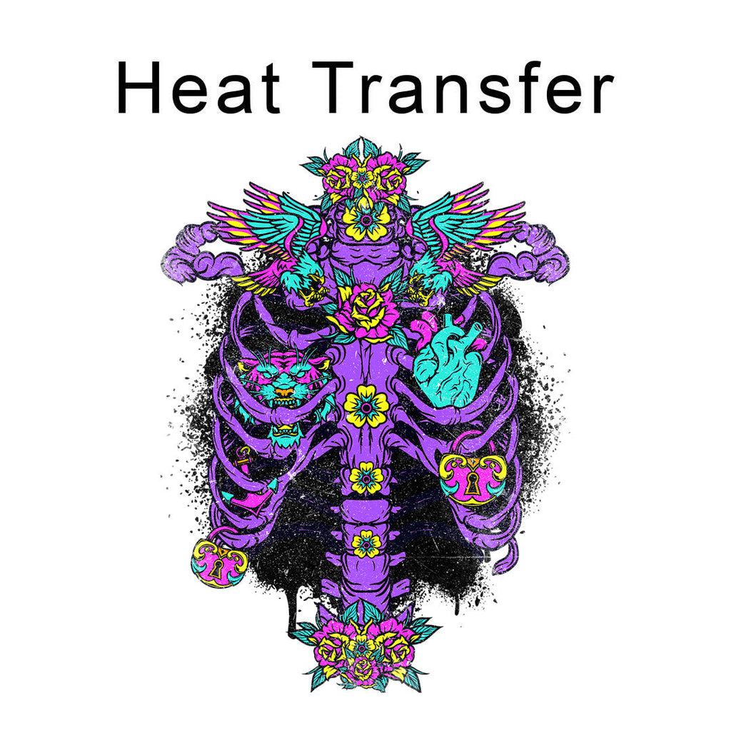 Ink Skeleton Iron on Fabric Heat Transfer DTF-252