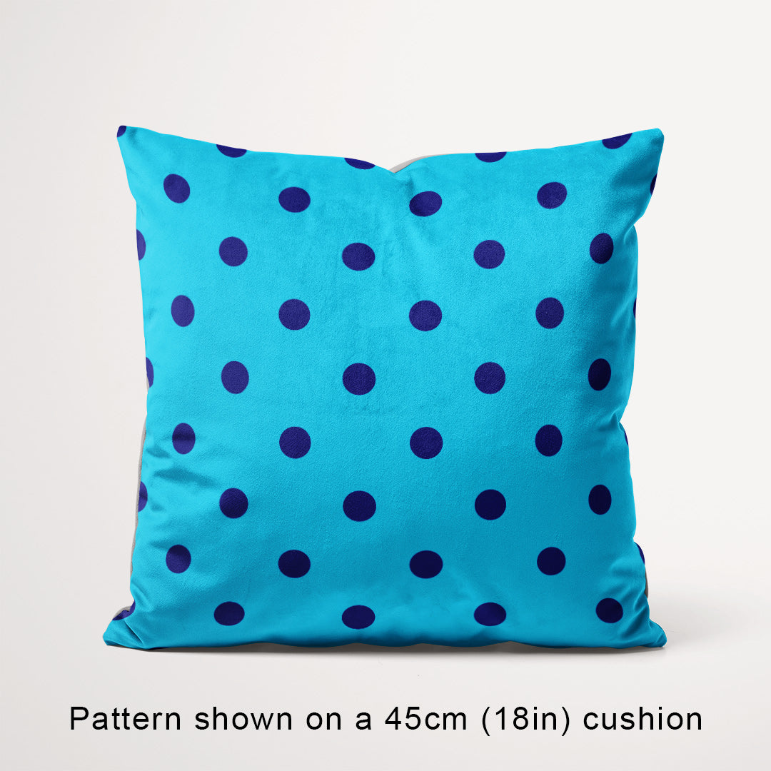 Polka Dot Dark Blue and Aqua fabric, 45cm view