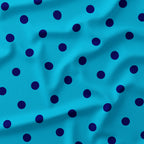 Polka Dot Dark Blue and Aqua fabric