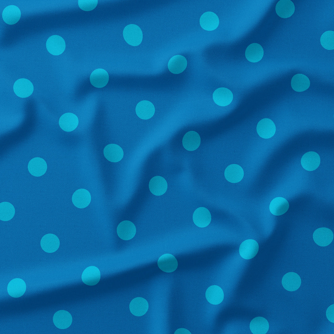 Polka Dot Aqua and Mid Blue fabric