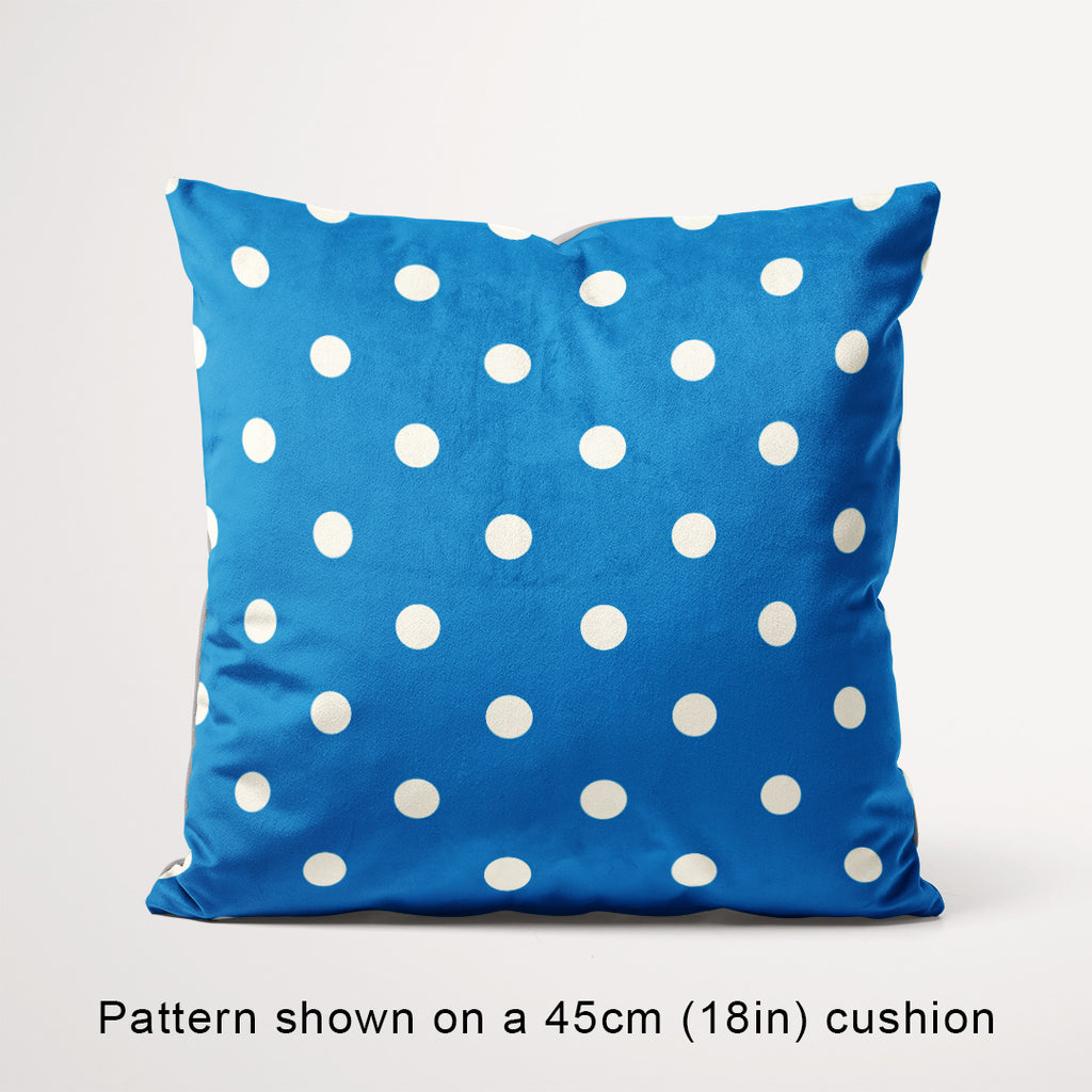 Polka Dot Cream and Mid Blue fabric, 45cm view
